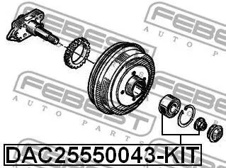 FEBEST DAC25550043KIT Подшипник ступицы   комплект задней Renault Laguna drum 93-01 Kangoo 98>