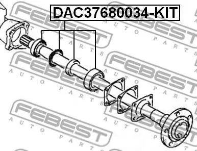 FEBEST DAC37680034KIT Комплект подшипника ступ.задний Mitsubishi Pajero all 83-90