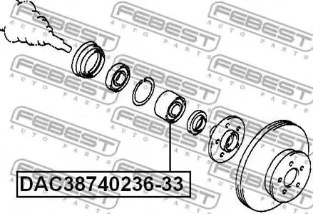 FEBEST DAC3874023633 Подшипник ступицы передний Toyota Camry Celica Carina E