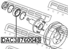 FEBEST DAC38760043 подшип.зад.ступ. Nissan Serena C24 2wd