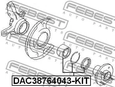 FEBEST DAC38764043KIT Комплект подшипника ступ.пер. Nissan Serena all 92>