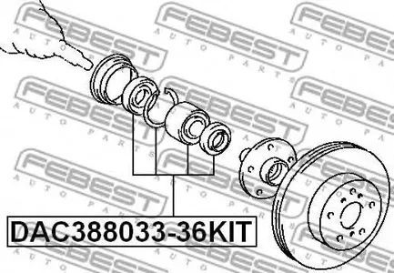 FEBEST DAC38803336KIT Подшипник ступицы   комплект перед. Toyota Celica 4WD 93-94