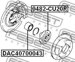 FEBEST DAC40700043 Подшипник ступицы Mitsubishi Lancer -09 зад.