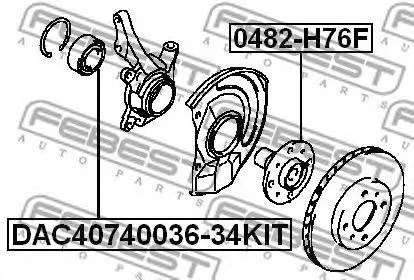 FEBEST DAC4074003634KIT Подшипник ступицы DAC40740036-34KIT