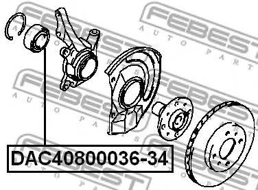 FEBEST DAC4080003634 Подшипник ступицы передней Mitsubishi Carisma 1.61.8 96-06