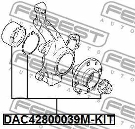 FEBEST DAC42800039MKIT Подшипник передней ступицы комплект DAC42800039M-KIT Renault Duster 10>