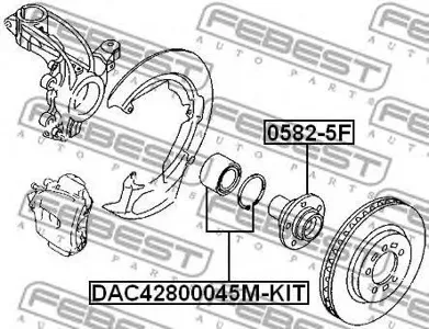 FEBEST DAC42800045MKIT Комплект подшипника ступ.пер. DAC42800045M-KIT Mazda 35 05-08