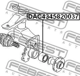 FEBEST DAC4345820037 Подшипник передней ступицы Audi 100 88-90 A4,A6,A8 94-01