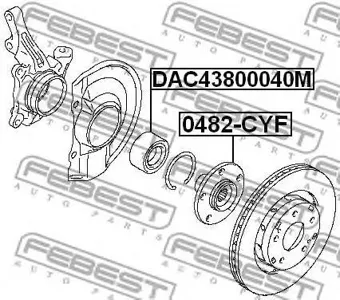 FEBEST DAC43800040M Подшипник передней ступицы Mitsubishi Outlander 06>