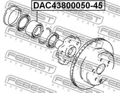 FEBEST DAC4380005045 подшипник ступ. зад. Toyota Supra 3.0 24V 86-96