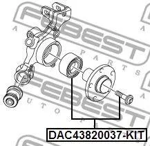 FEBEST DAC43820037KIT Комплект подшипника ступ.задний Audi A4 Quattro all 01-02