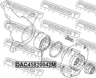 FEBEST DAC45820042M Подшипник ступицы передней Ford C-MAX Focus Kuga 1.0-1.61.6-2.0 TDCi 08>