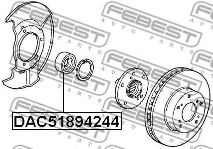 FEBEST DAC51894244 Подшипник передней ступицы 51x89x42x44