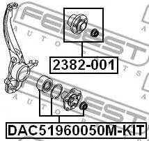 FEBEST DAC51960050MKIT Подшипник ступицы DAC51960050M-KIT