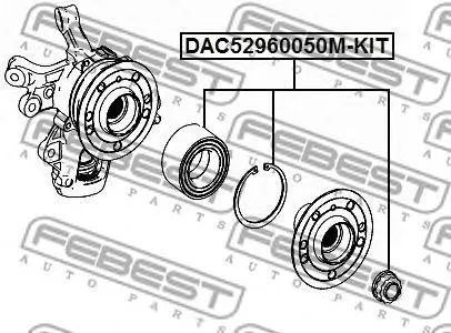 FEBEST DAC52960050MKIT Подшипник ступичный задний ремкомплект 52x96x50 Mercedes ml-class 166 2011