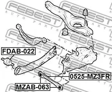 FEBEST FDAB022 Сайлентблок задней подвески Ford Focus III 11>Kuga 13>