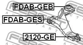 FEBEST FDABGES Сайлентблок рычага пер Ford Mondeo all 00>, Jaguar X-Type all 01>