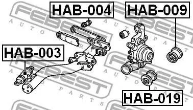 FEBEST HAB009 Сайлентблок зад. продол. рычага наружн. Honda Civic EUEPES 01>