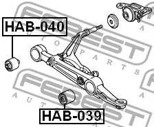FEBEST HAB039 Сайлентблок рычага наружн. Honda Civic all 87-95CR-X all 87-92