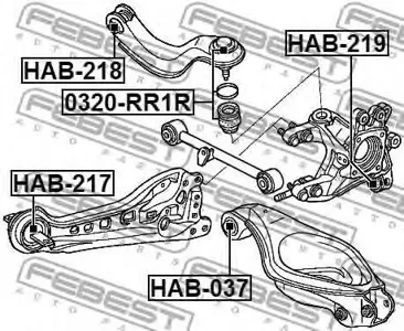 FEBEST HAB219 Сайлентблок задней цапфы Honda Elysion