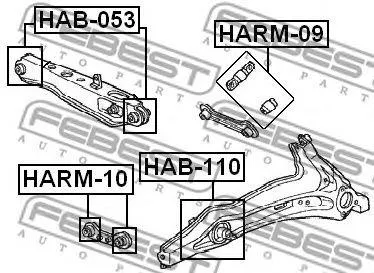 FEBEST HARM09 Сайлентблок комплект ов тяги 2шт. Honda CR-V RD1RD2 97-01