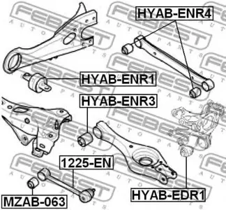 FEBEST HYABENR1 Сайлентблок зад. продольного рычага Hyundai i30 1.6 07>