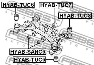 FEBEST HYABSANC6 Сайлентблок зад.балки перед.центральный Hyundai Tucson 04>