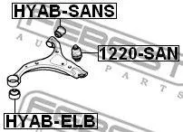 FEBEST HYABSANS Сайлентблок рычага Hyundai Santa Fe 06-12 задн.перед.подв.правлев