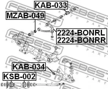 FEBEST KAB034 Сайлентблок рычага Kia K2500K2700K2900 04 2006-2016 перед.нижн.