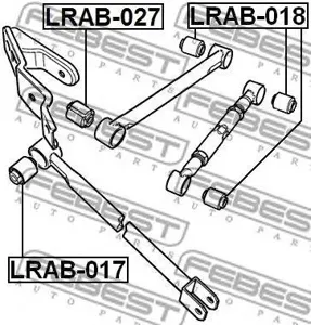 FEBEST LRAB027 САЙЛЕНБЛОК заднего РЫЧАГА Land Rover Freelander I 1996-2006