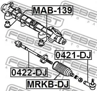FEBEST MAB139 Сайлентблок РУЛЕВОЙ рейки Mitsubishi Galant DJ1,3A 2003.11- [MEXICOMMNA]