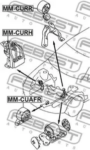 FEBEST MMCURR Подушка двигателя задняя mt Mitsubishi outlander cu# 2002-2006