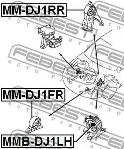 FEBEST MMDJ1RR Подушка двигателя зад лев,прав.