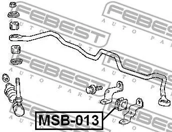 FEBEST MSB013 Втулка стабилизатора Mitsubishi Colt -92 перед.