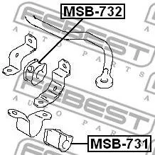 FEBEST MSB732 Втулка стабилизатора пер d21 mit chariotspace wagon Grand is n33wn43w 92-00