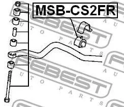 FEBEST MSBCS2FR втулка переднего стабилизатора d22 Mitsubishi Lancer Cs 00-09