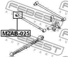 FEBEST MZAB025 Сайлентблок задн поперечн тяги Mazda 626CAPELLA (GF) 97- MZAB-025