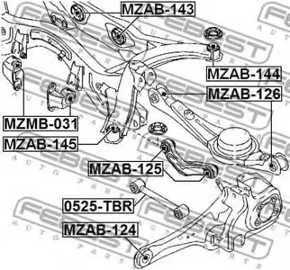 FEBEST MZAB126 Сайлентблок задней подвески Mazda CX-9 TB 07-13