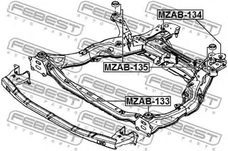 FEBEST MZAB135 Сайленблок передней балки