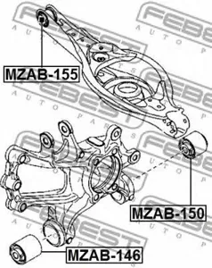 FEBEST MZAB155 Сайлентблок задн.подвески Mazda CX-5 KE 2011- MZAB-155