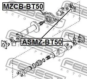 FEBEST MZCBBT50 Подшипник опоры карданного вала MZCB-BT50