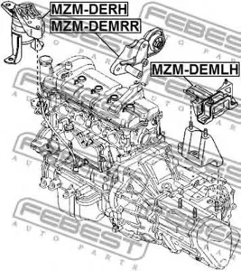 FEBEST MZMDEMRR Подушка двигателя Mazda 2 07-14 задняя MT