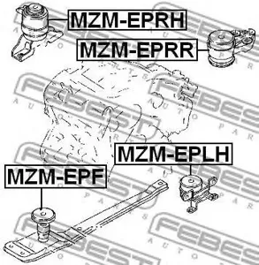 FEBEST MZMEPRR Подушка двигателя задняя Mazda Tribute EP -01