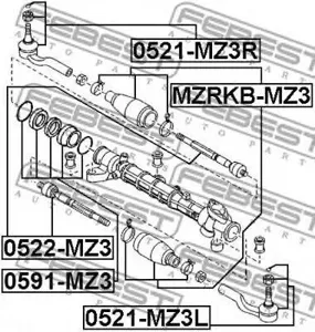 FEBEST MZRKBMZ3 Пыльник рулевой MZRKB-MZ3