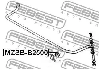 FEBEST MZSBB2500 Втулка стабилизатора  переднего центральная Mazda BT-50 06-12, Ford Ranger II 06