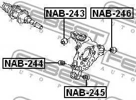 FEBEST NAB243 Сайлентблок зад.аморт. Nissan 350Z Z33
