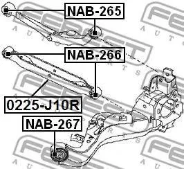 FEBEST NAB267 Сайлентблок рычага задн.продол. Nissan Qashqai J10 X-Trail T31T32 06>, Renault Koleos 08>