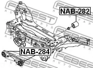 FEBEST NAB284 сб подушки моста