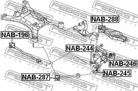 FEBEST NAB288 Сайлентблок задней подвески Nissan Teana J32 08-13