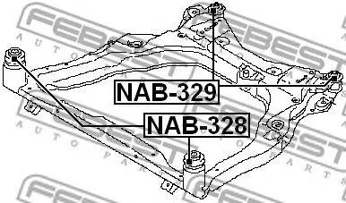 FEBEST NAB329 Сайлентблок подрамника задний Nissan Maxima J32 11>